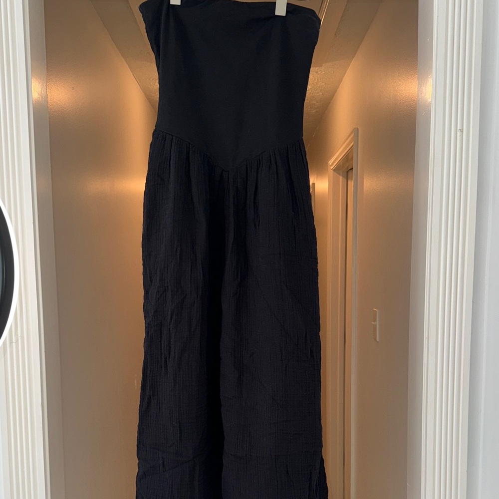 LOFT Black Strapless Jumpsuit